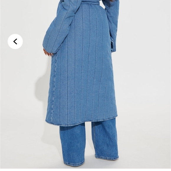 Blue Denim Long Coat Fashion Nova - Picture 3 of 5